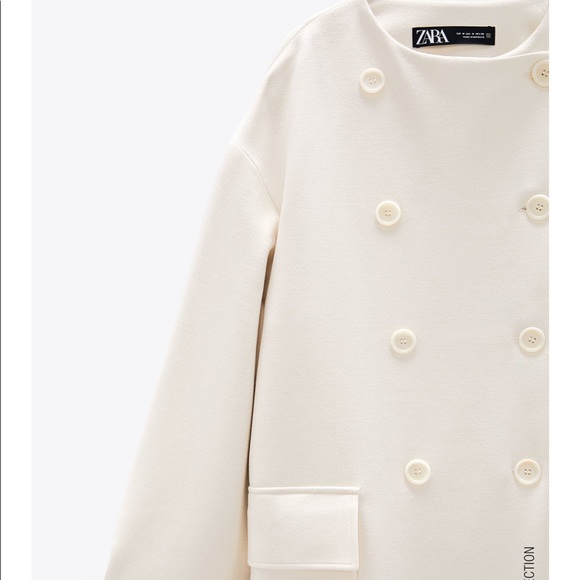 Zara Double Breast Buttoned Coat - Picture 6 of 7